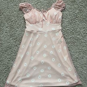 Spring Peachy pink floral dress